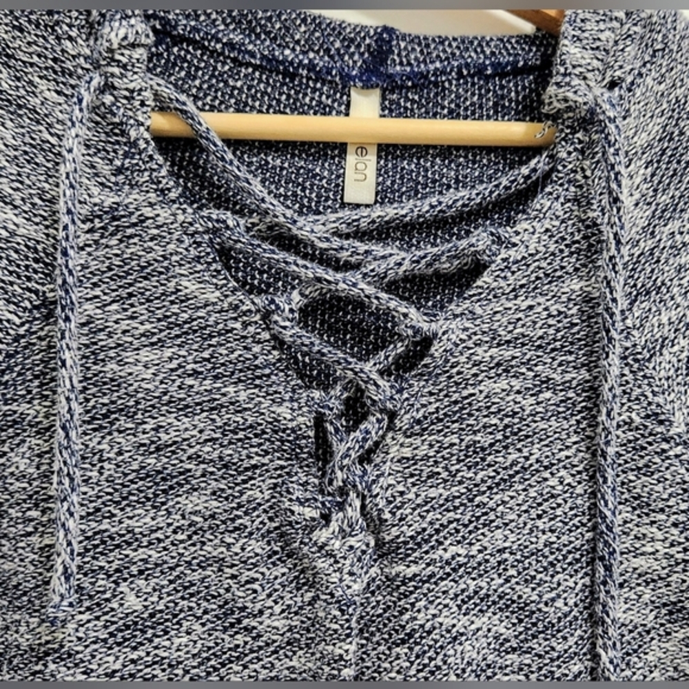 Elan‎ Soft Knit Hoodie Sweater - Navy Heather - Small - Picture 4 of 9